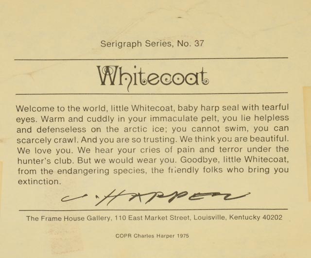 Charley Harper Signed Limited Edition Serigraph "Whitecoat"