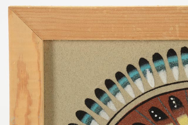 Original Navajo Sandpainting "Sun, Eagle, and Bear"