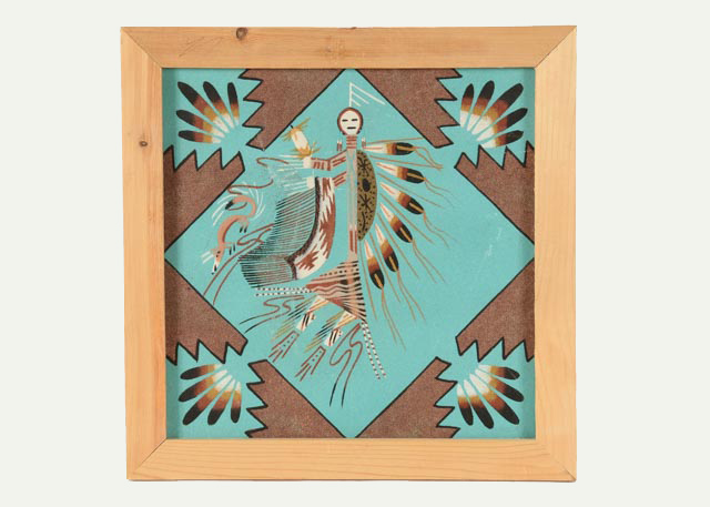 Original Navajo Sandpainting "Hunchback Yei"