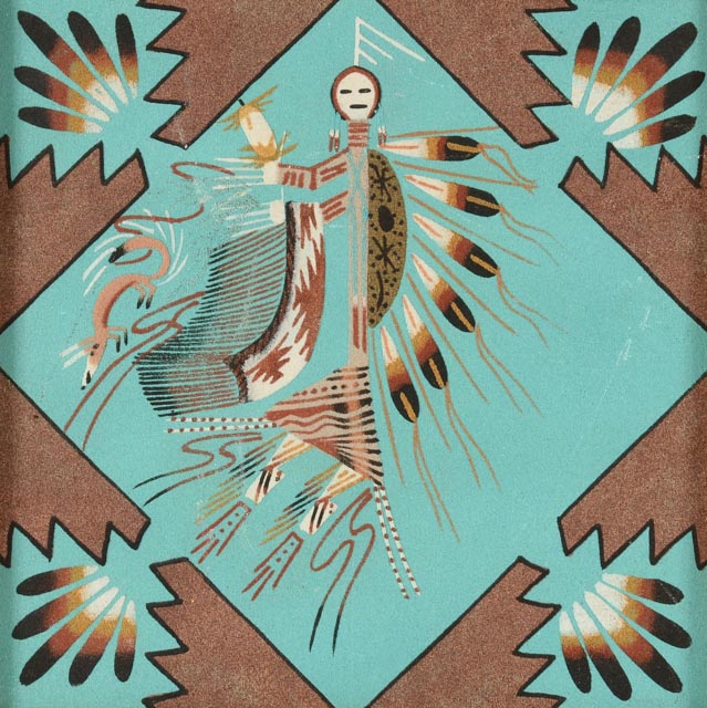 Original Navajo Sandpainting "Hunchback Yei"