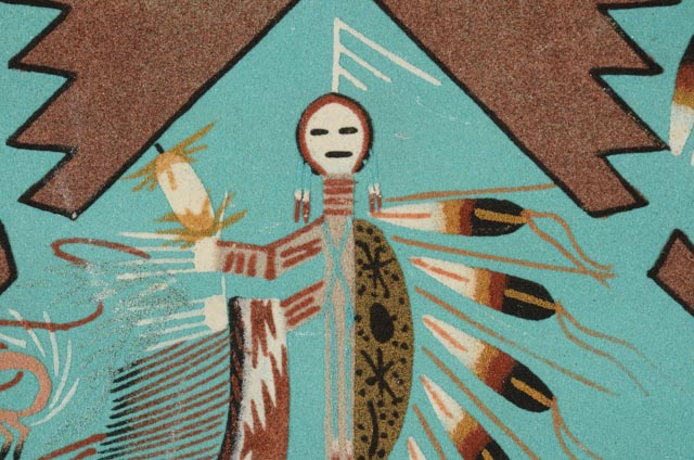 Original Navajo Sandpainting "Hunchback Yei"