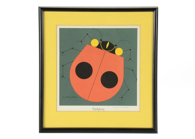 Charley Harper Signed Lithograph "Ladybug"