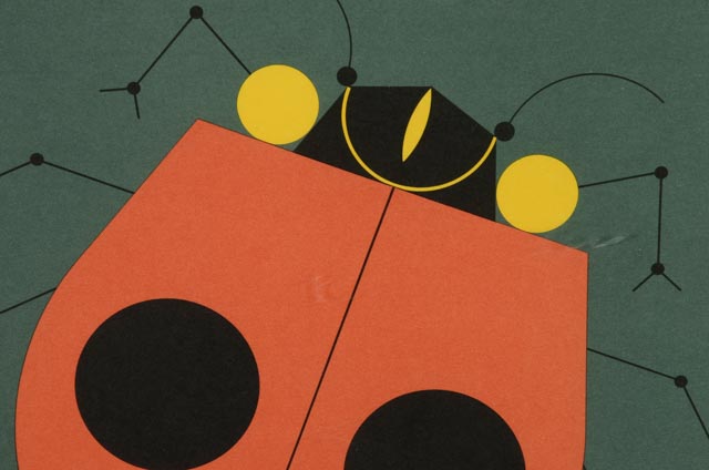 Charley Harper Signed Lithograph "Ladybug"