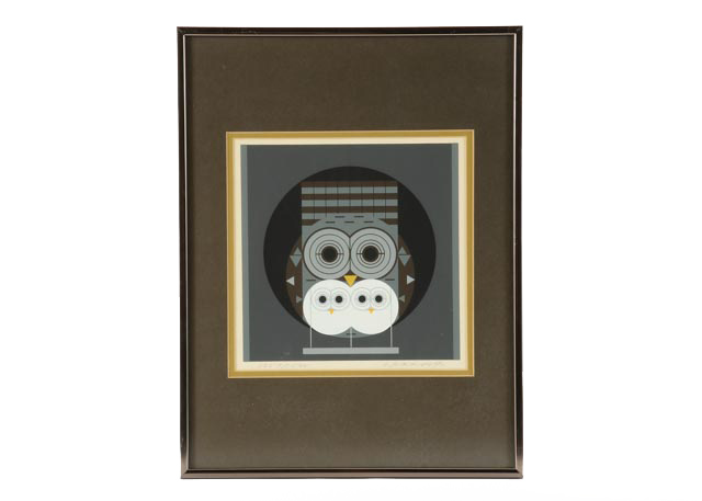 Charley Harper Signed Limited Edition Serigraph "Family Owlbum"