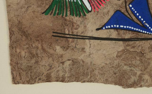 Vintage Mexican Folk Art Bark Painting