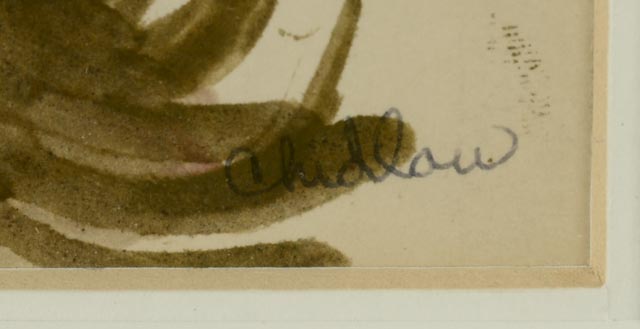 Paul Chidlaw Original Monochromatic Watercolor