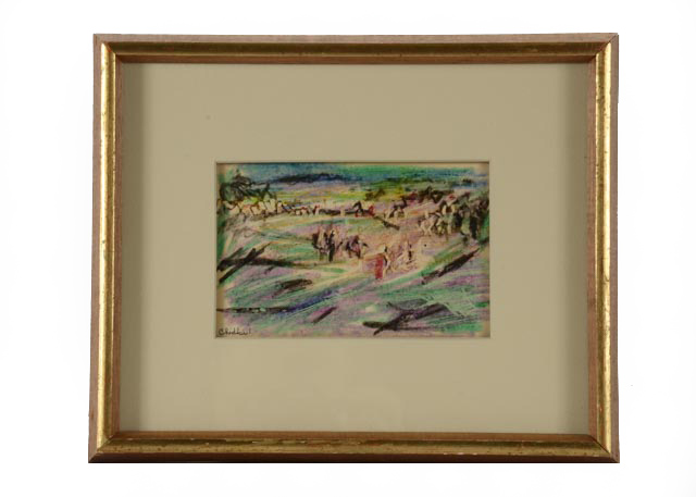 Paul Chidlaw Original Pastel Drawing "Mask After Mask Fell"