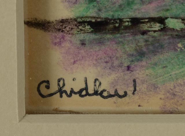 Paul Chidlaw Original Pastel Drawing "Mask After Mask Fell"