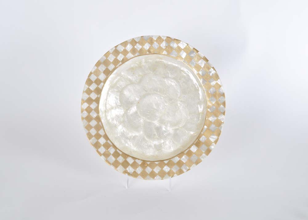 Vintage Trade Continental Hand-Hammered Handled Platter with Trio of Platters