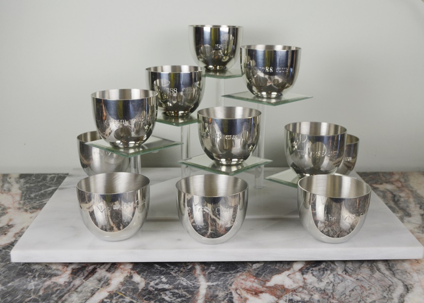 Eleven Pewter Jefferson Cups by Kirk Stieff