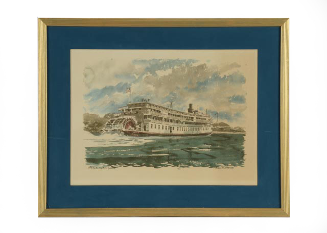 Paul N. Norton Offset Lithograph "Steamboat Delta Queen"