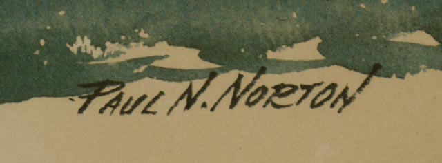 Paul N. Norton Offset Lithograph "Steamboat Delta Queen"