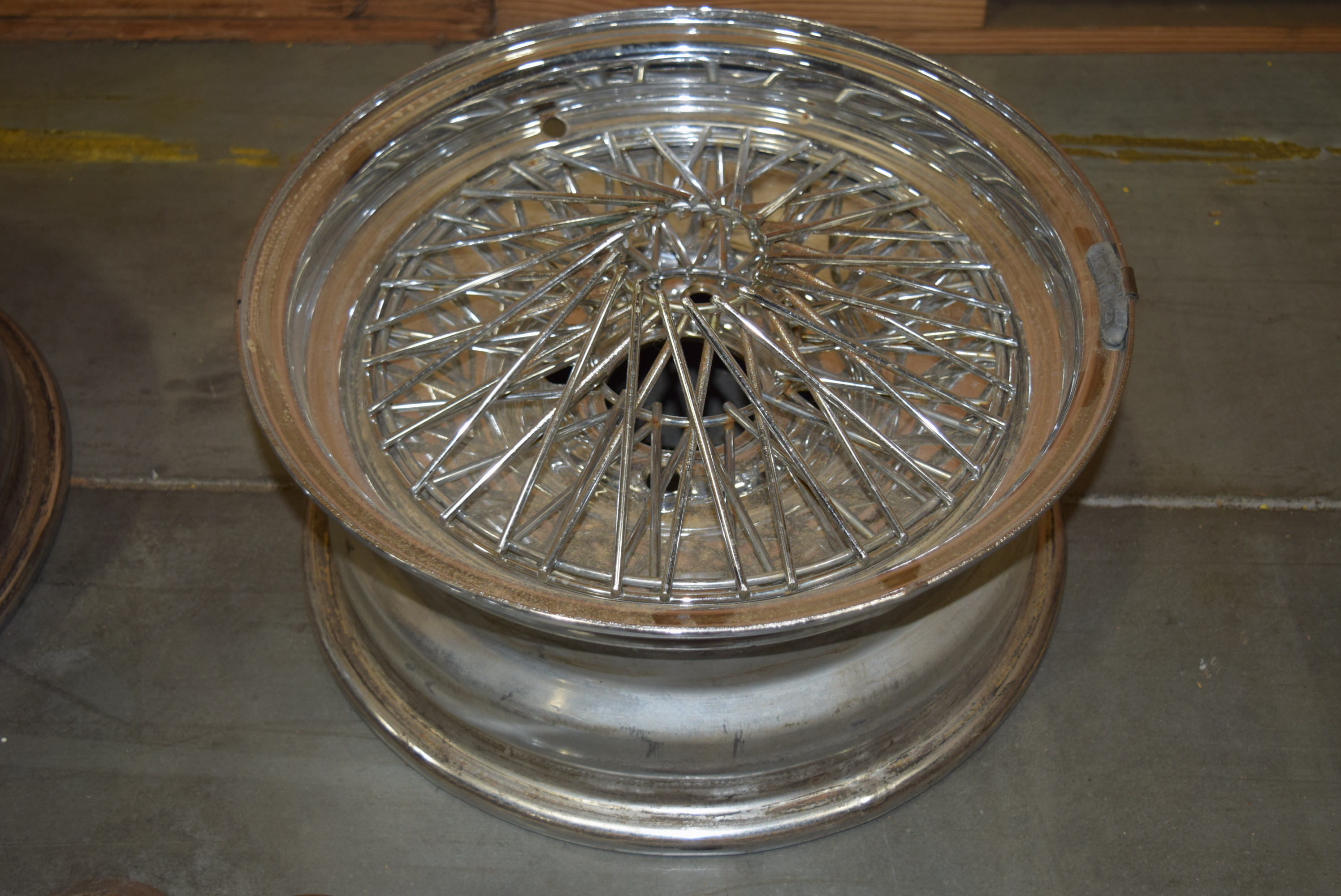 Four Vintage Wire Car Rims by Rocket Road Wheels