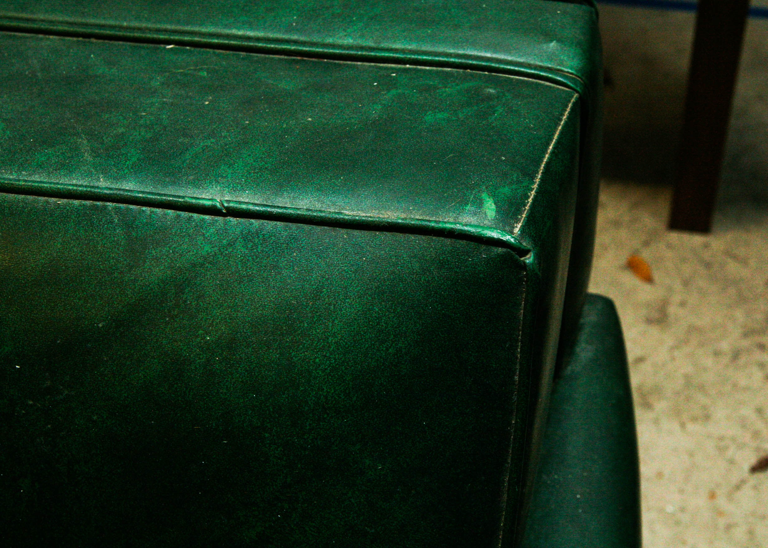 Vintage 1950s Simmons Green Vinyl Hide-A-Bed Sofa