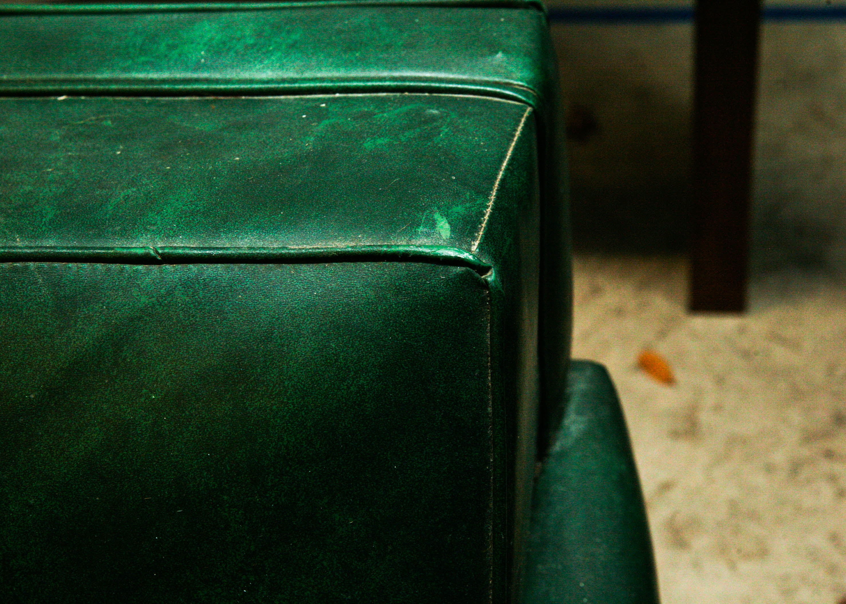 Vintage 1950s Simmons Green Vinyl Hide-A-Bed Sofa