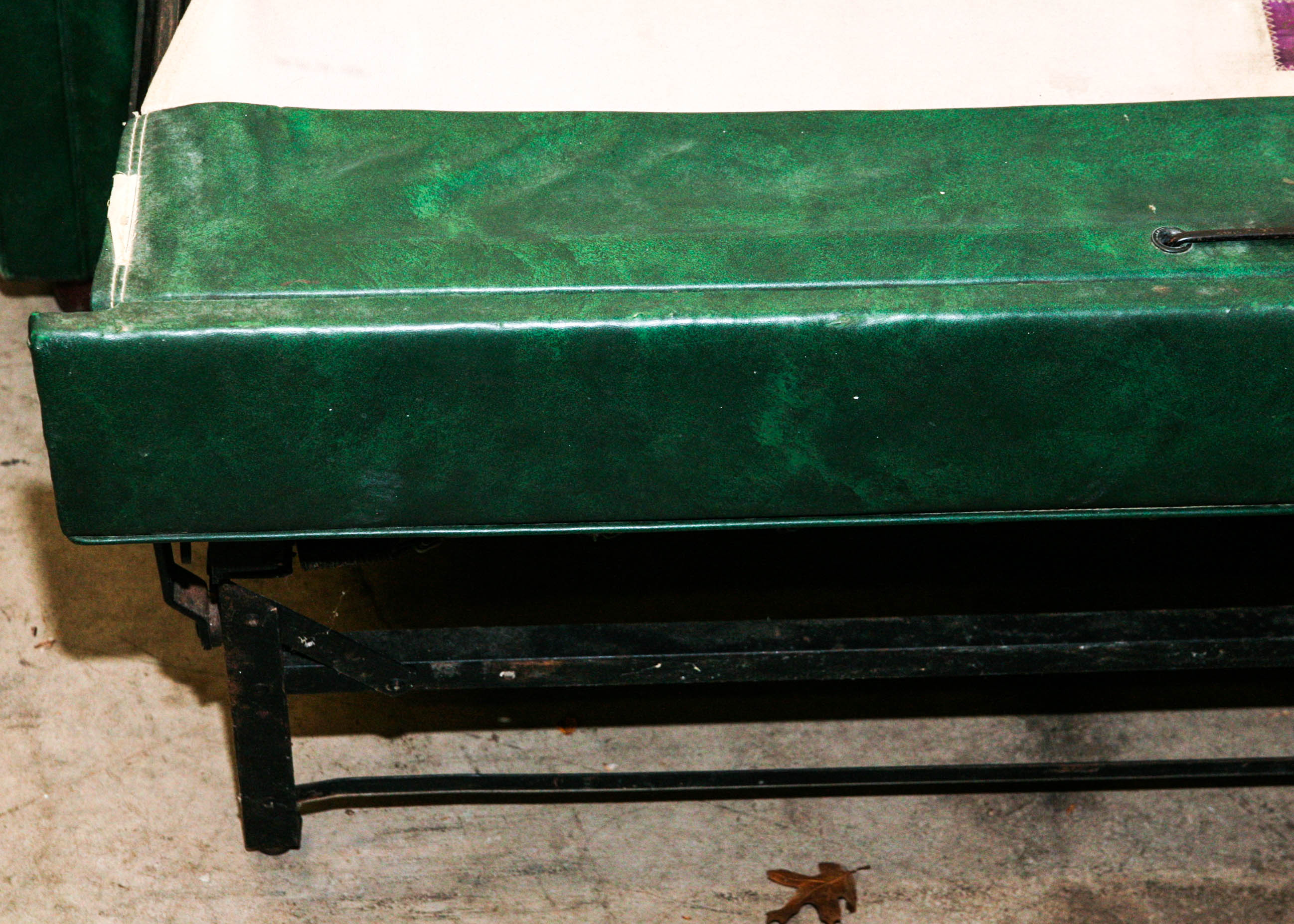 Vintage 1950s Simmons Green Vinyl Hide-A-Bed Sofa