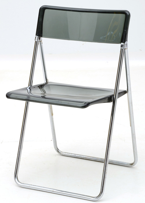 Set of Four Black Acrylic Folding Chairs