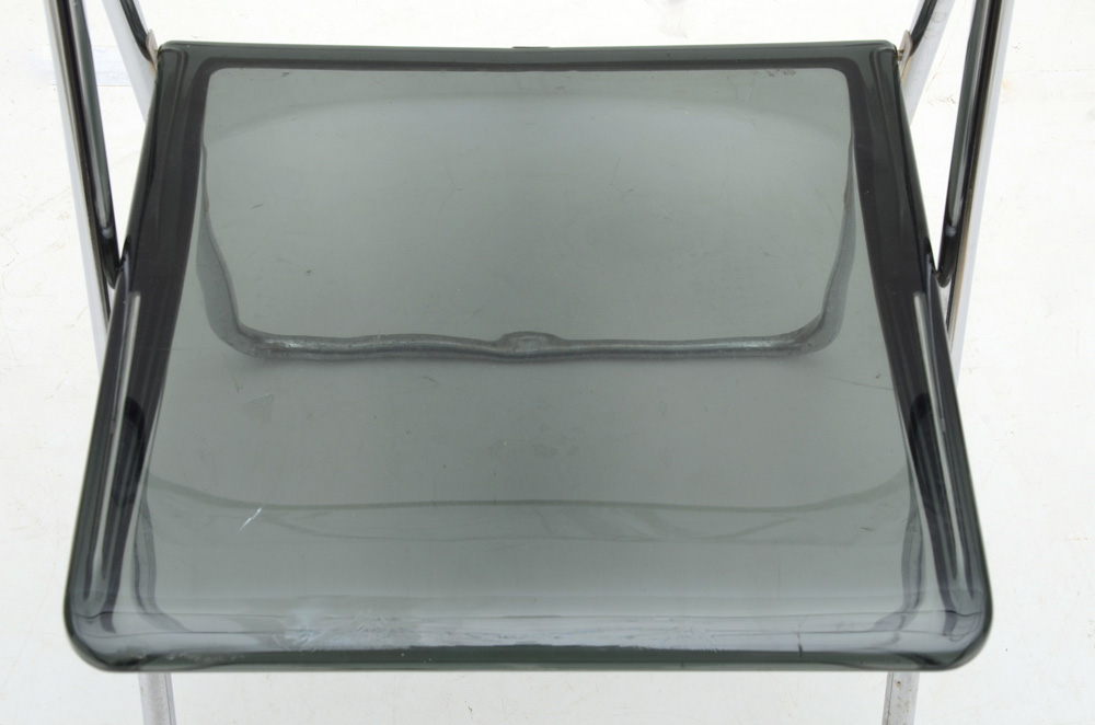 Set of Four Black Acrylic Folding Chairs