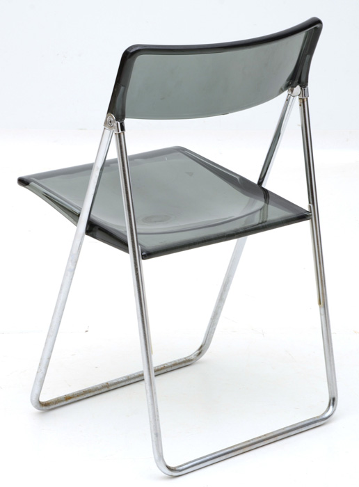 Set of Four Black Acrylic Folding Chairs