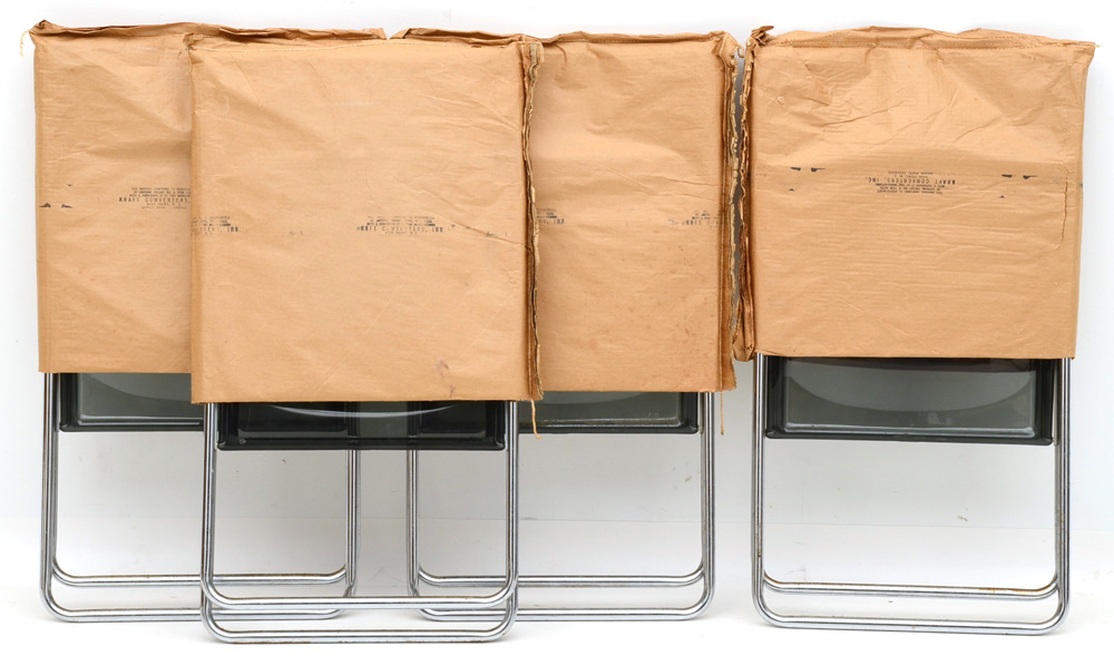 Set of Four Black Acrylic Folding Chairs