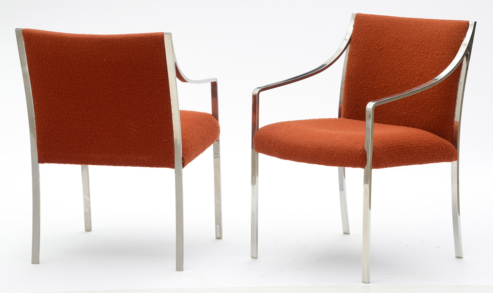 Pair of Stendig Labeled Chrome Arm Chairs