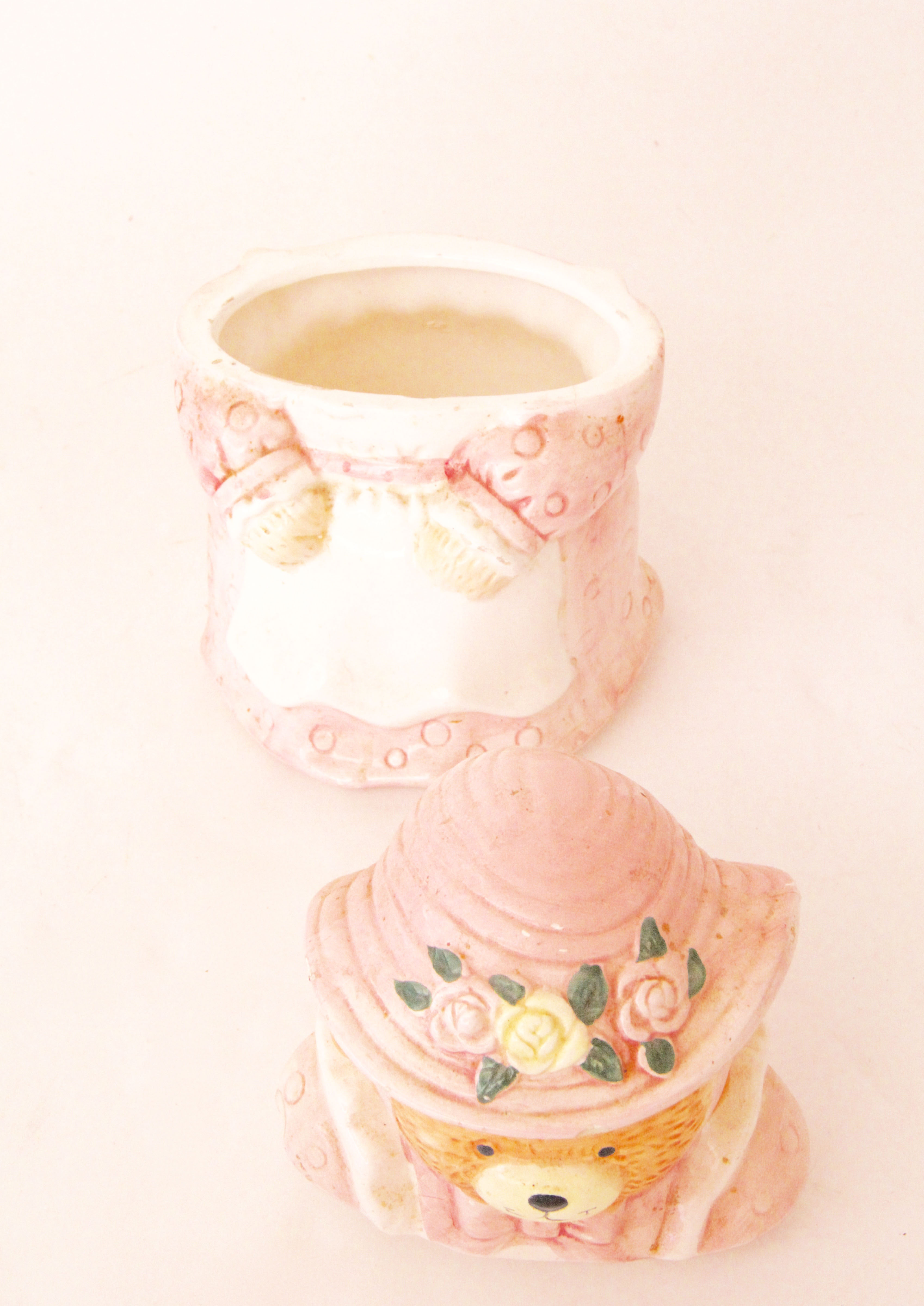 Vintage Pair of Mr. and Mrs. Teddy Bear Cookie Jars