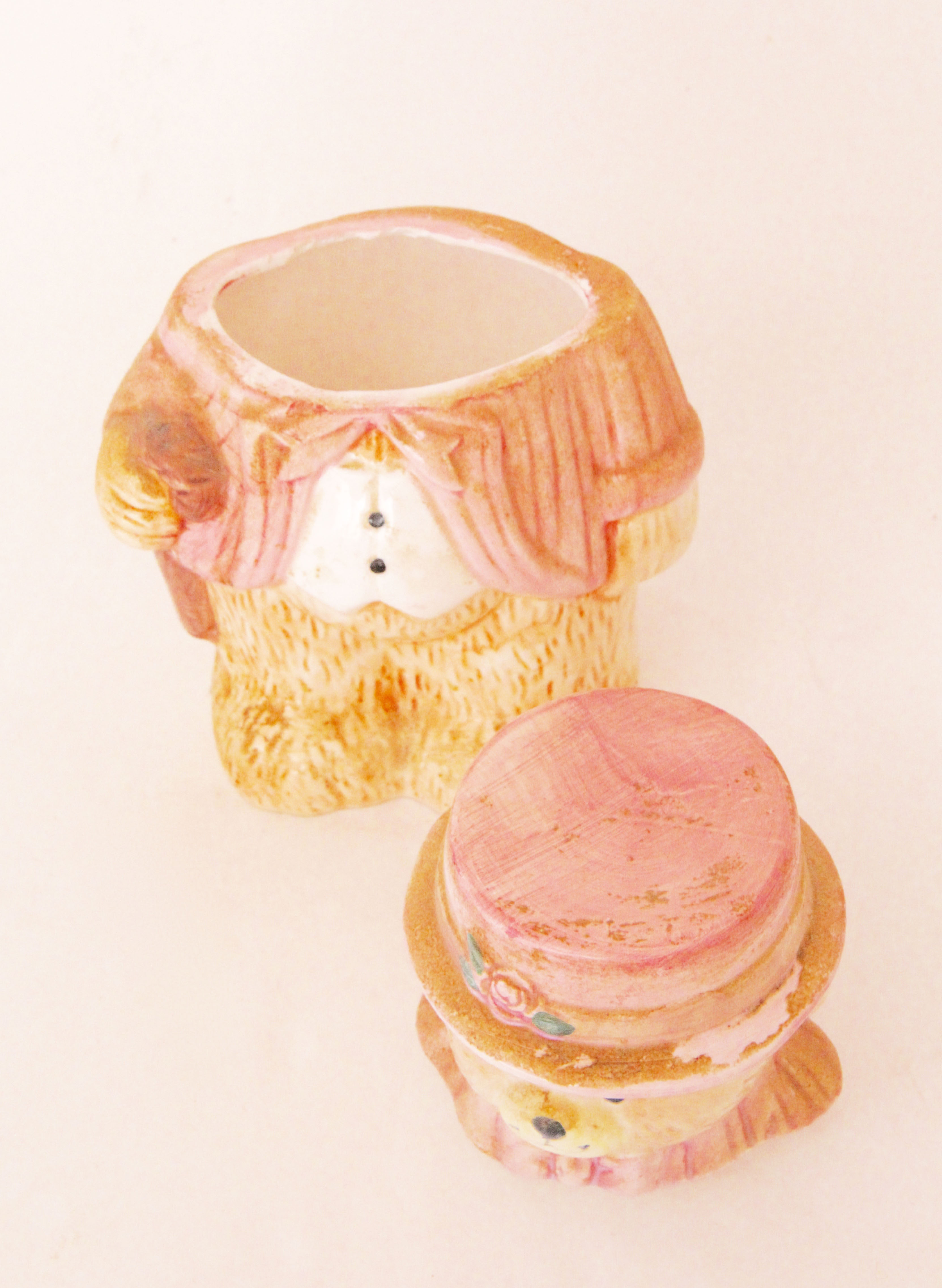 Vintage Pair of Mr. and Mrs. Teddy Bear Cookie Jars