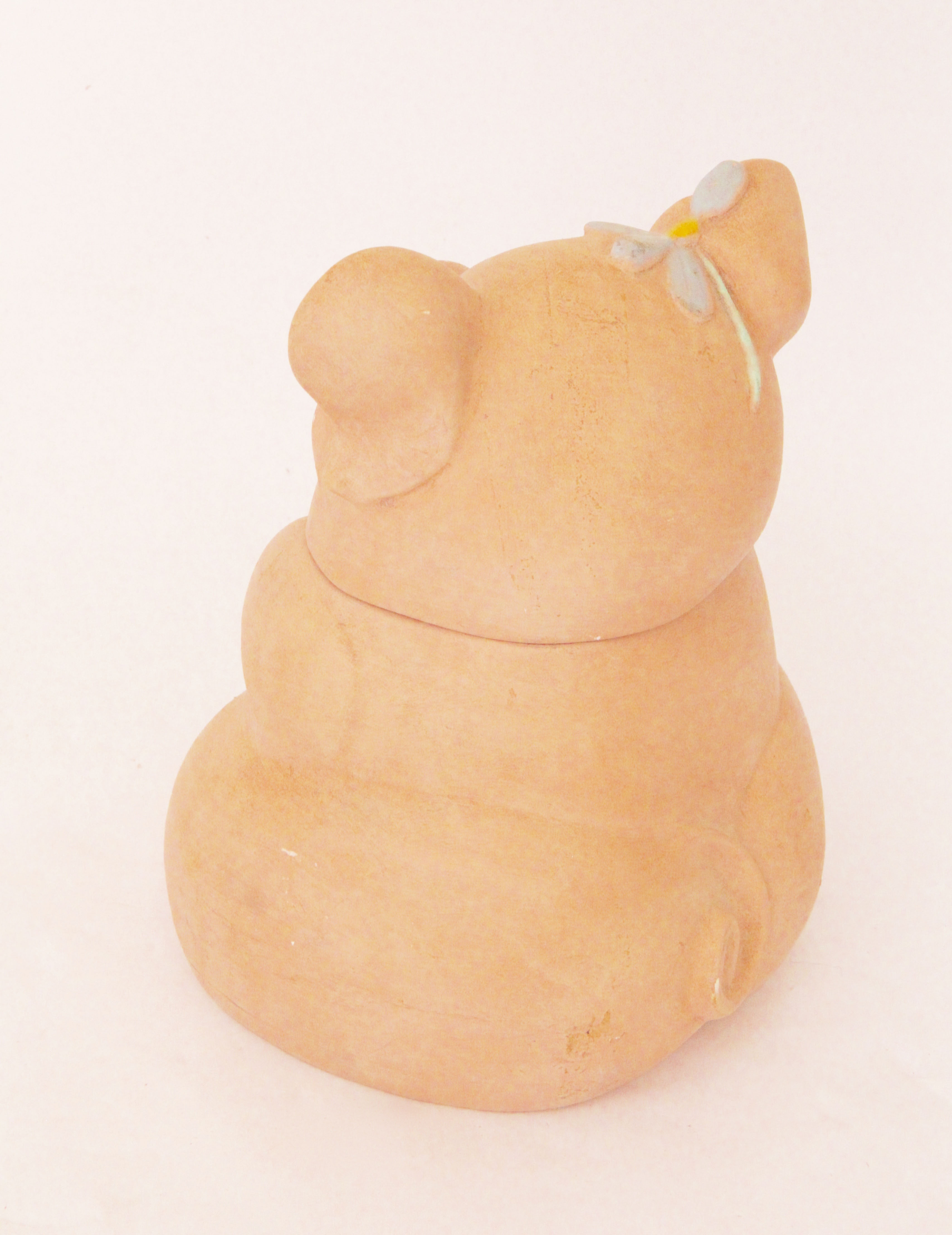 Vintage Pair of Clay Pig Cookie Jars