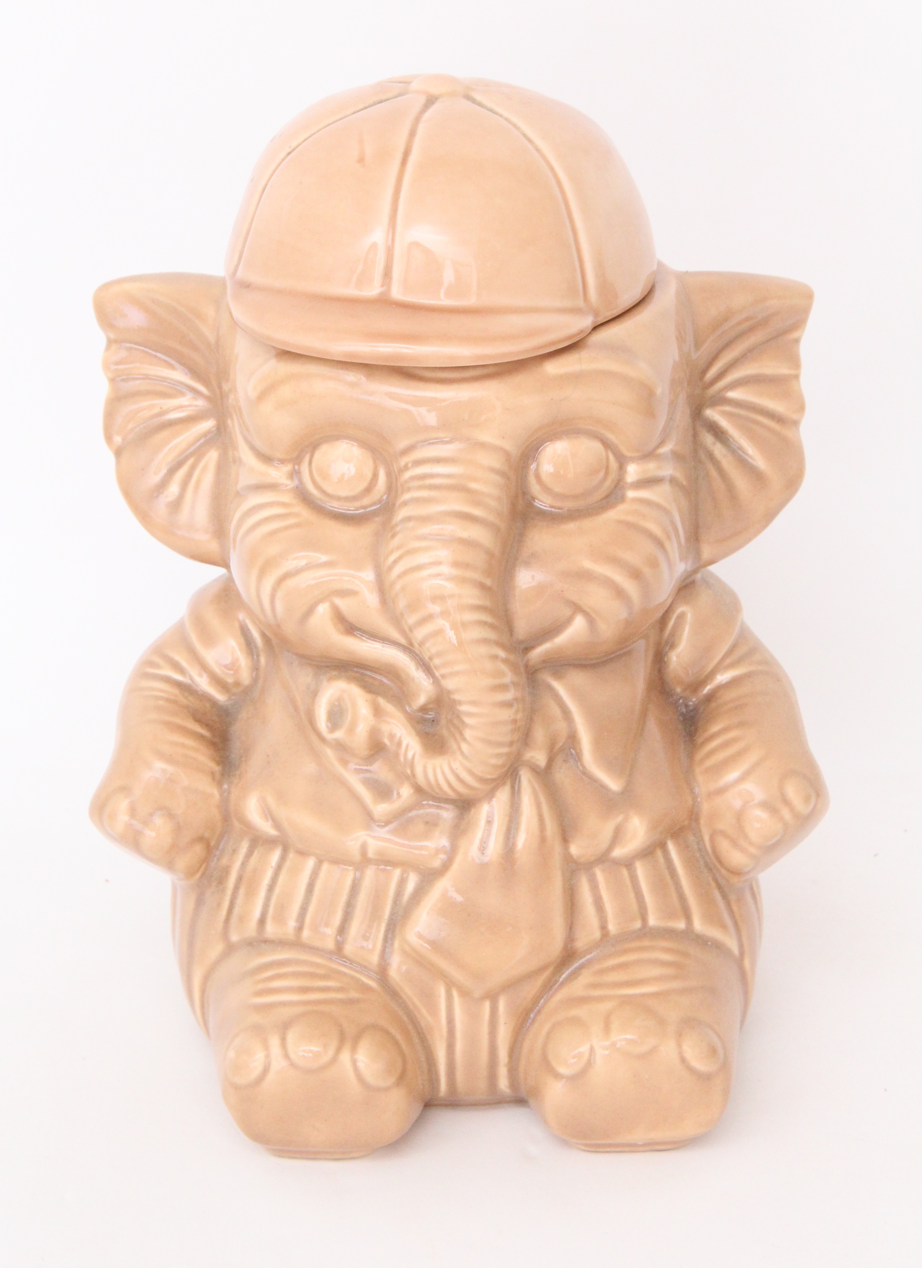 Vintage Pair of Ceramic Elephant Cookie Jars