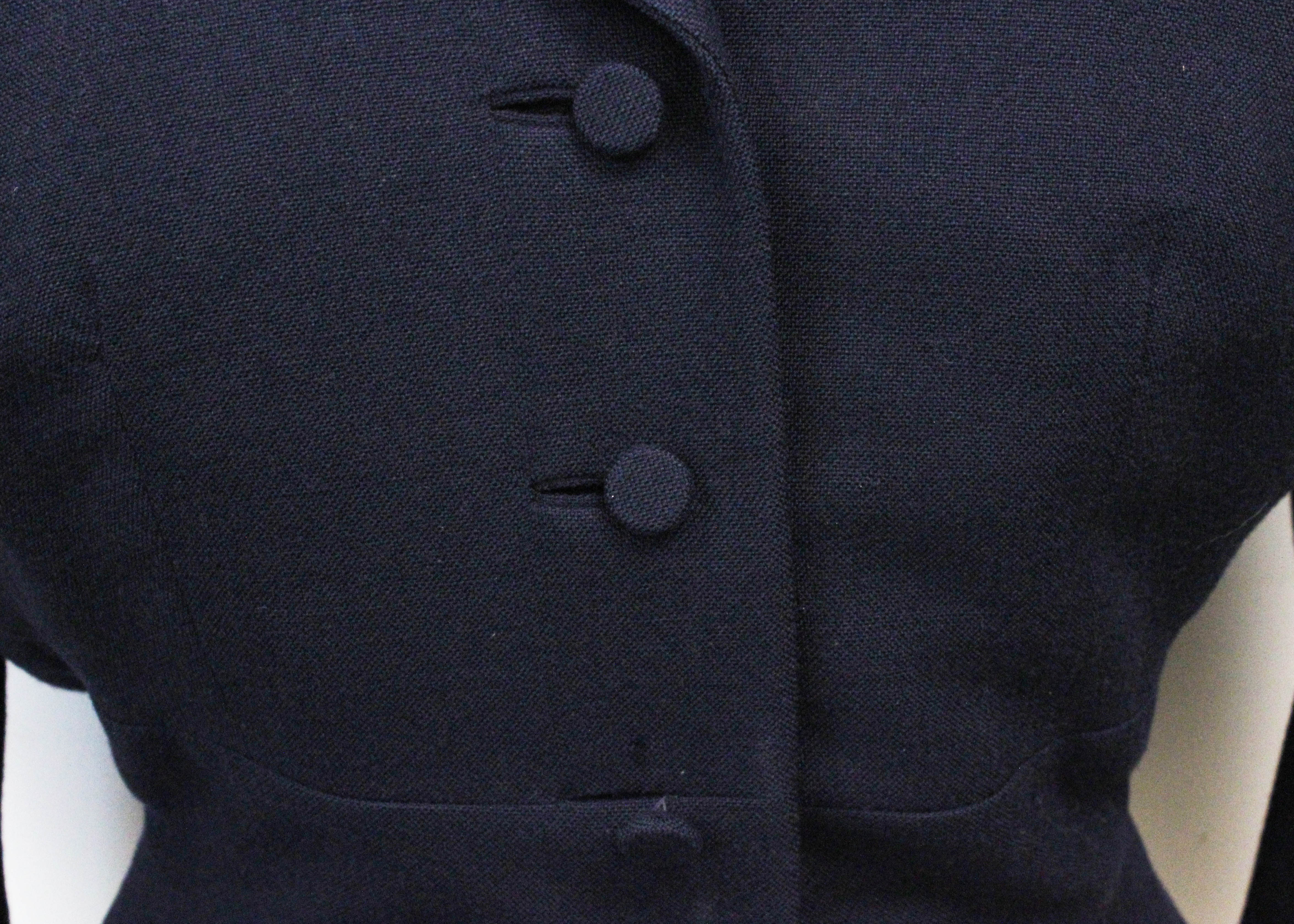 1950s Hemphill-Wells Navy Fitted Skirt Suit