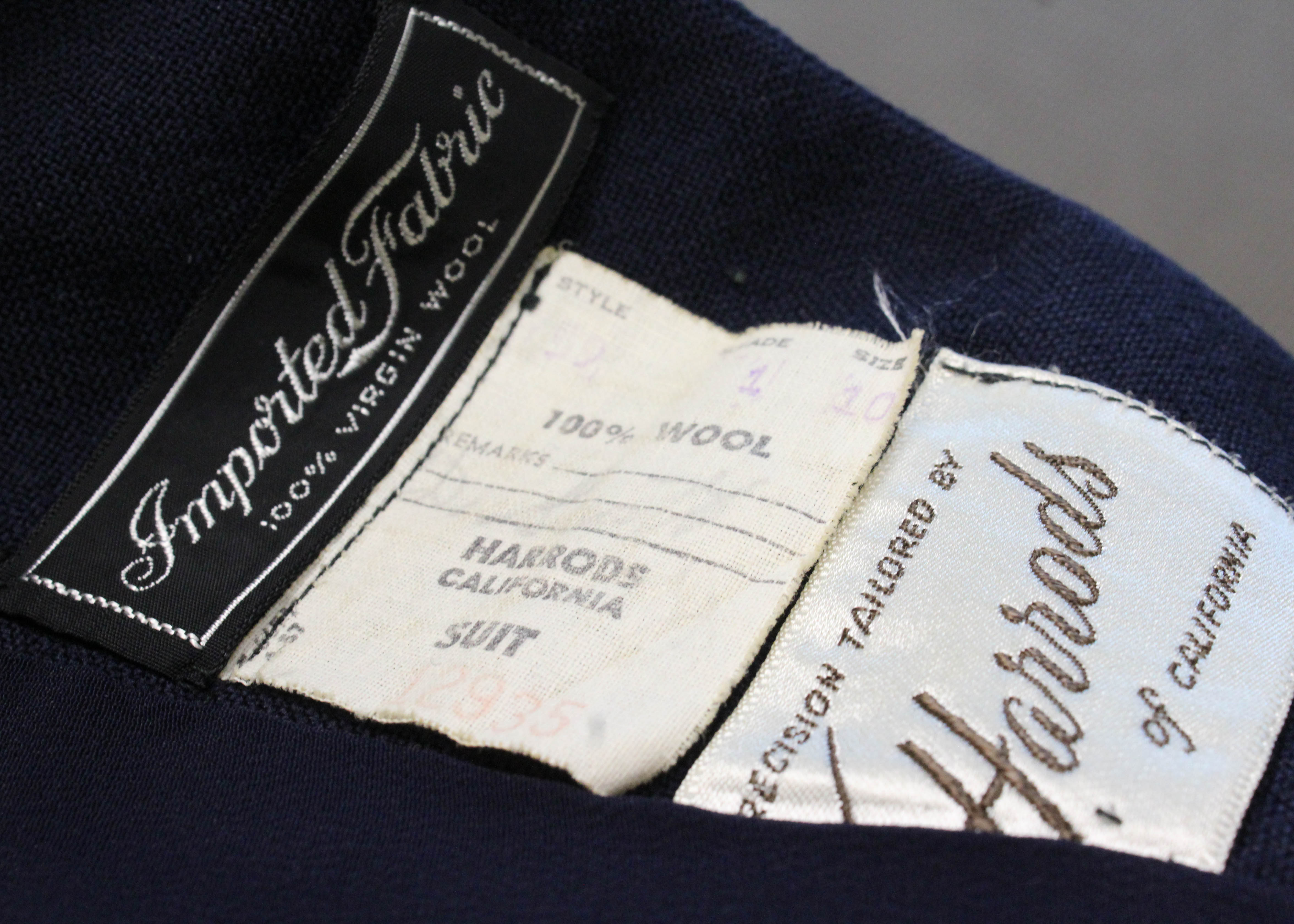 1950s Hemphill-Wells Navy Fitted Skirt Suit