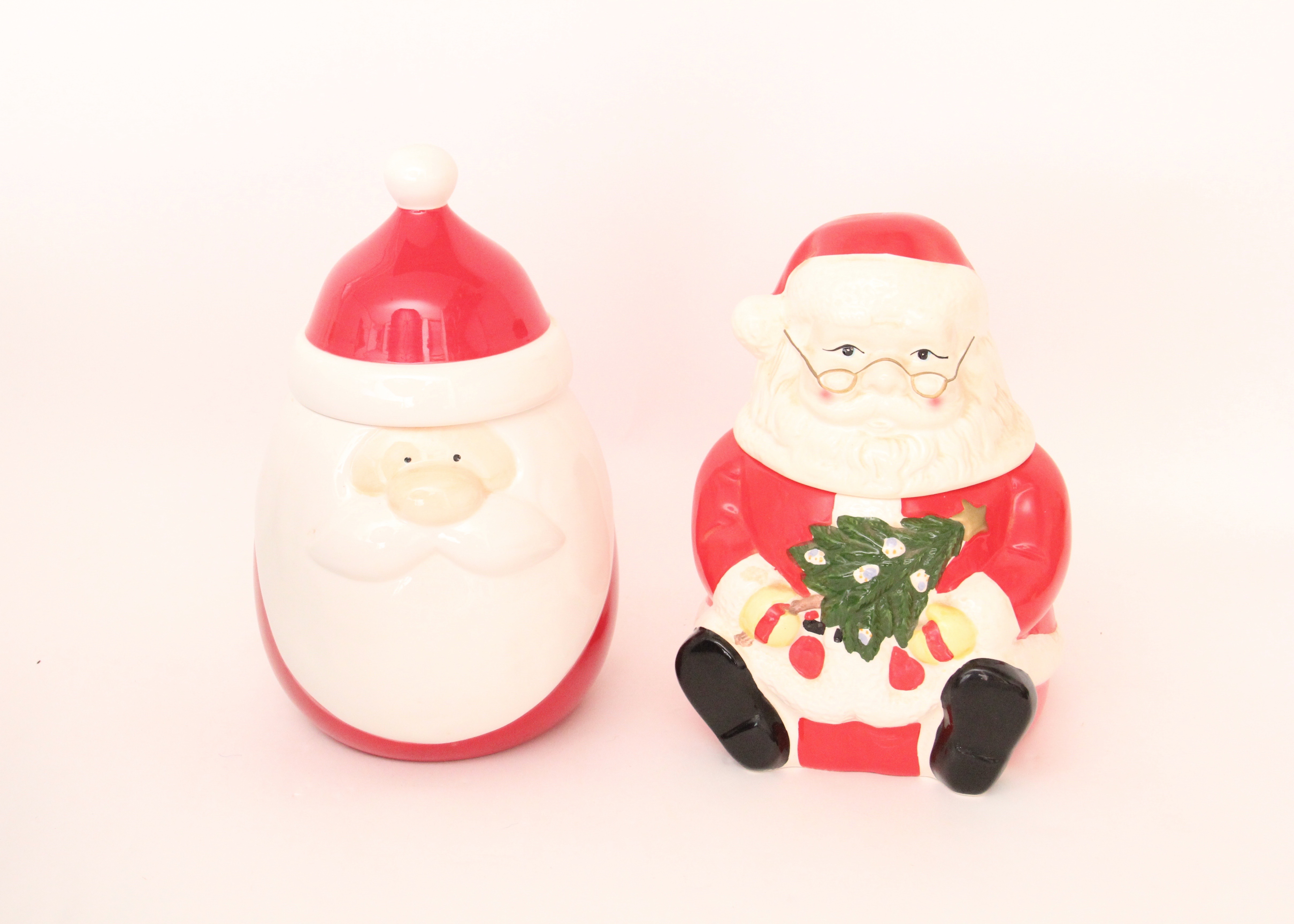 Two Vintage Santa Cookie Jars
