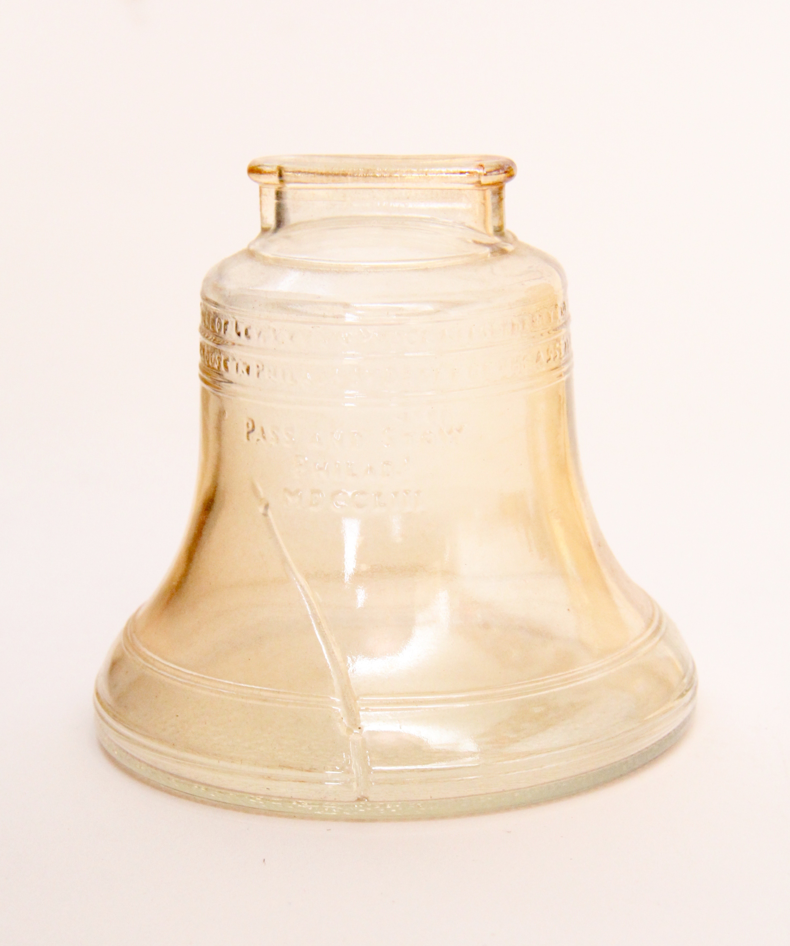 Vintage Pair of Glass Liberty Bell Containers