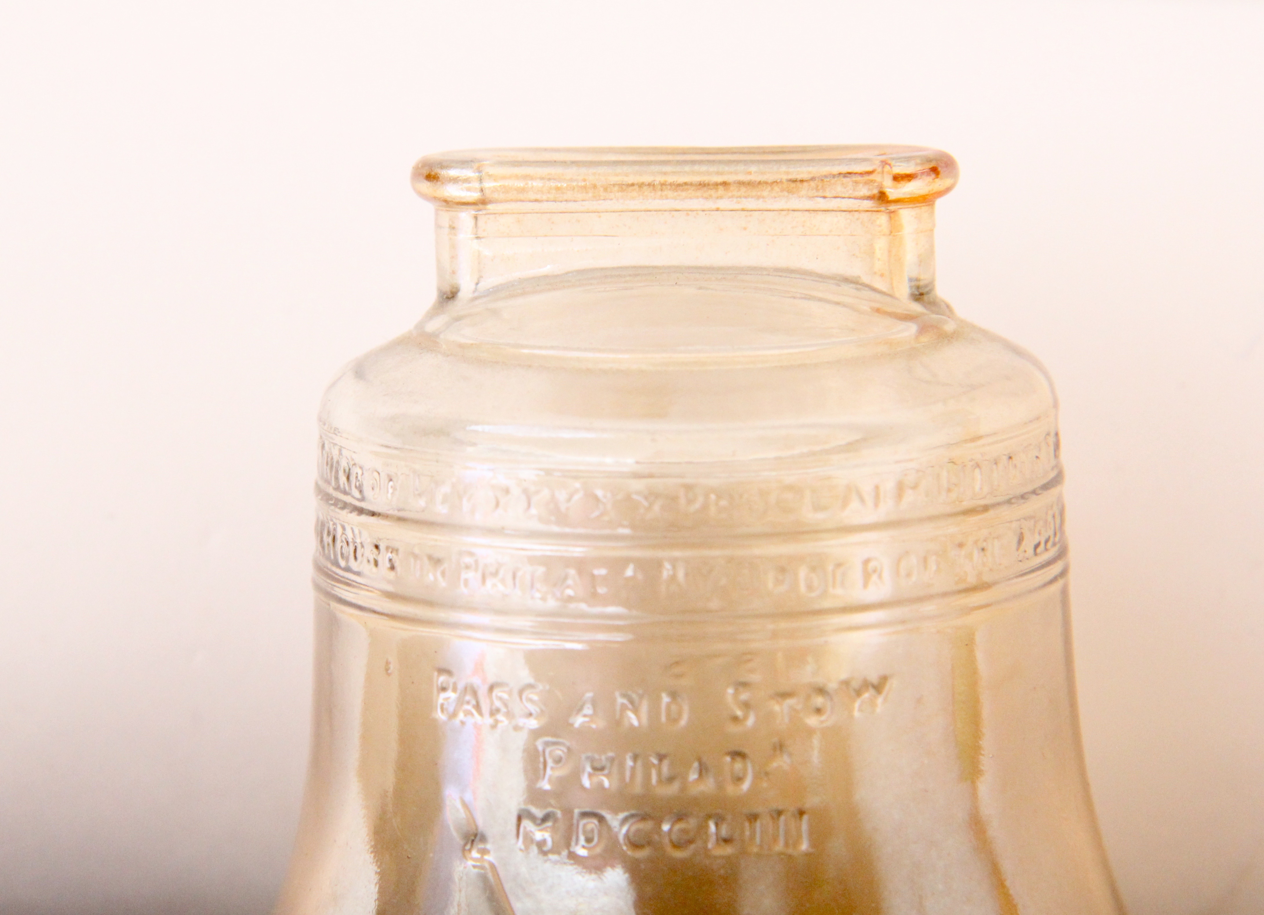 Vintage Pair of Glass Liberty Bell Containers
