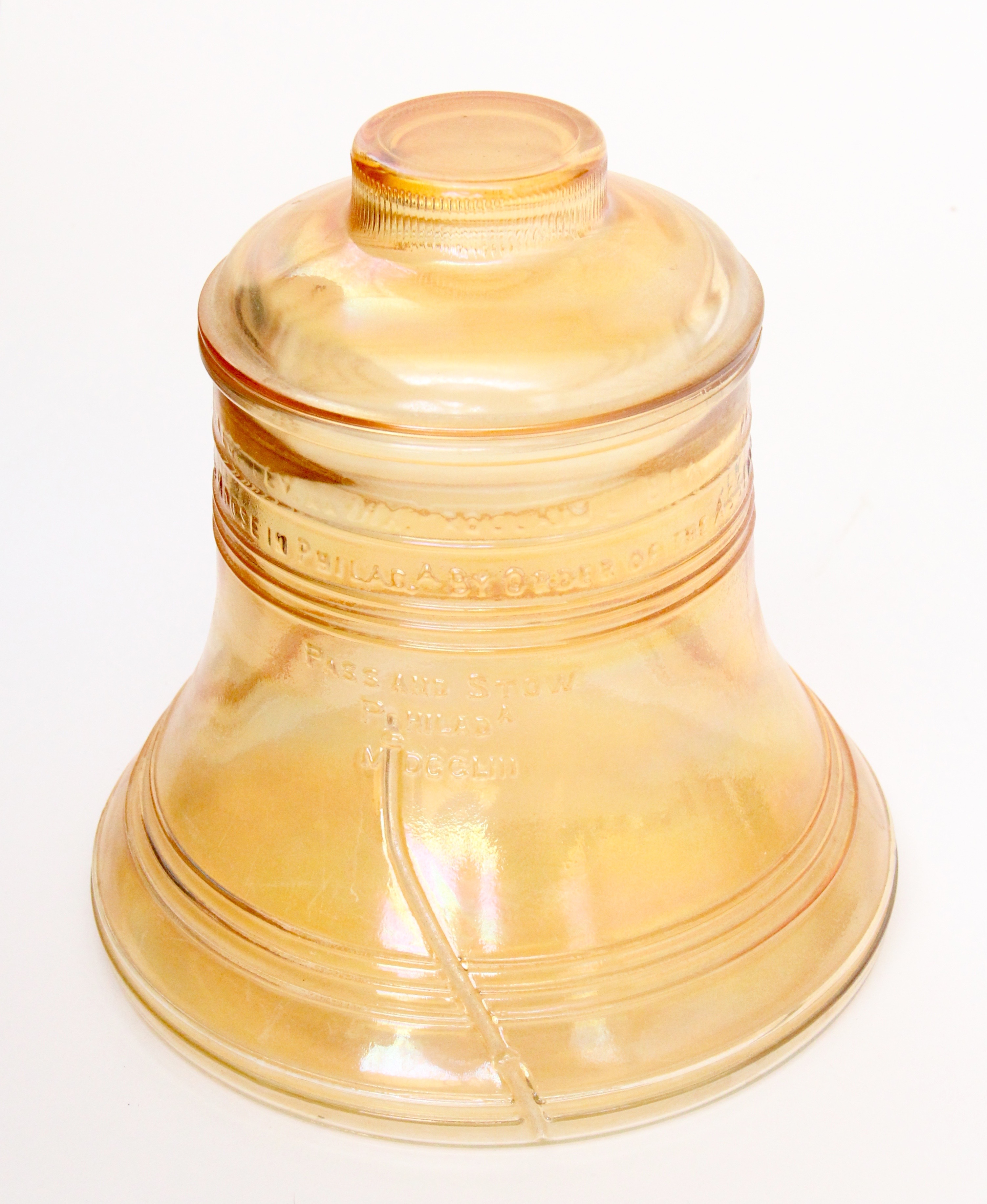 Vintage Pair of Glass Liberty Bell Containers