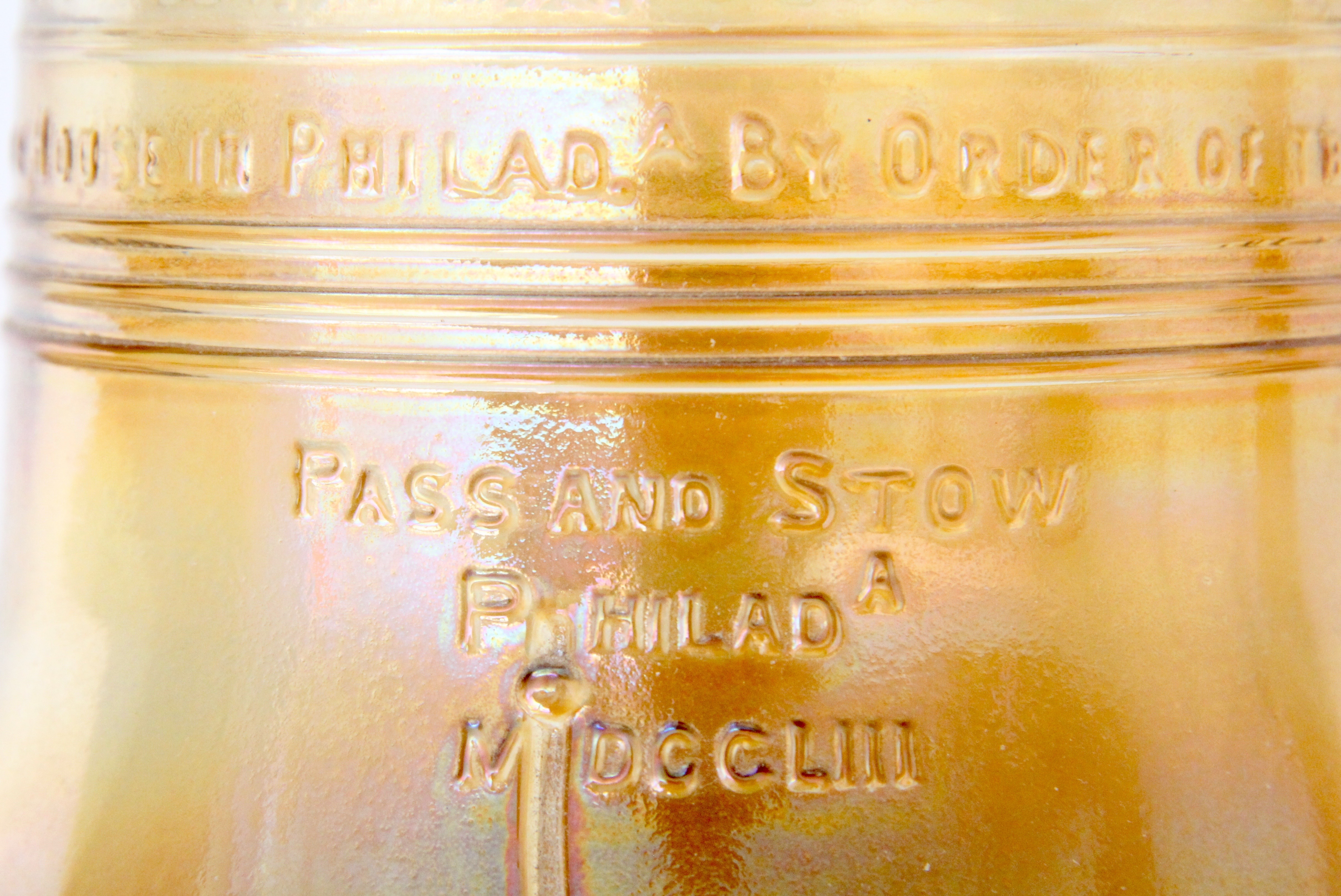 Vintage Pair of Glass Liberty Bell Containers