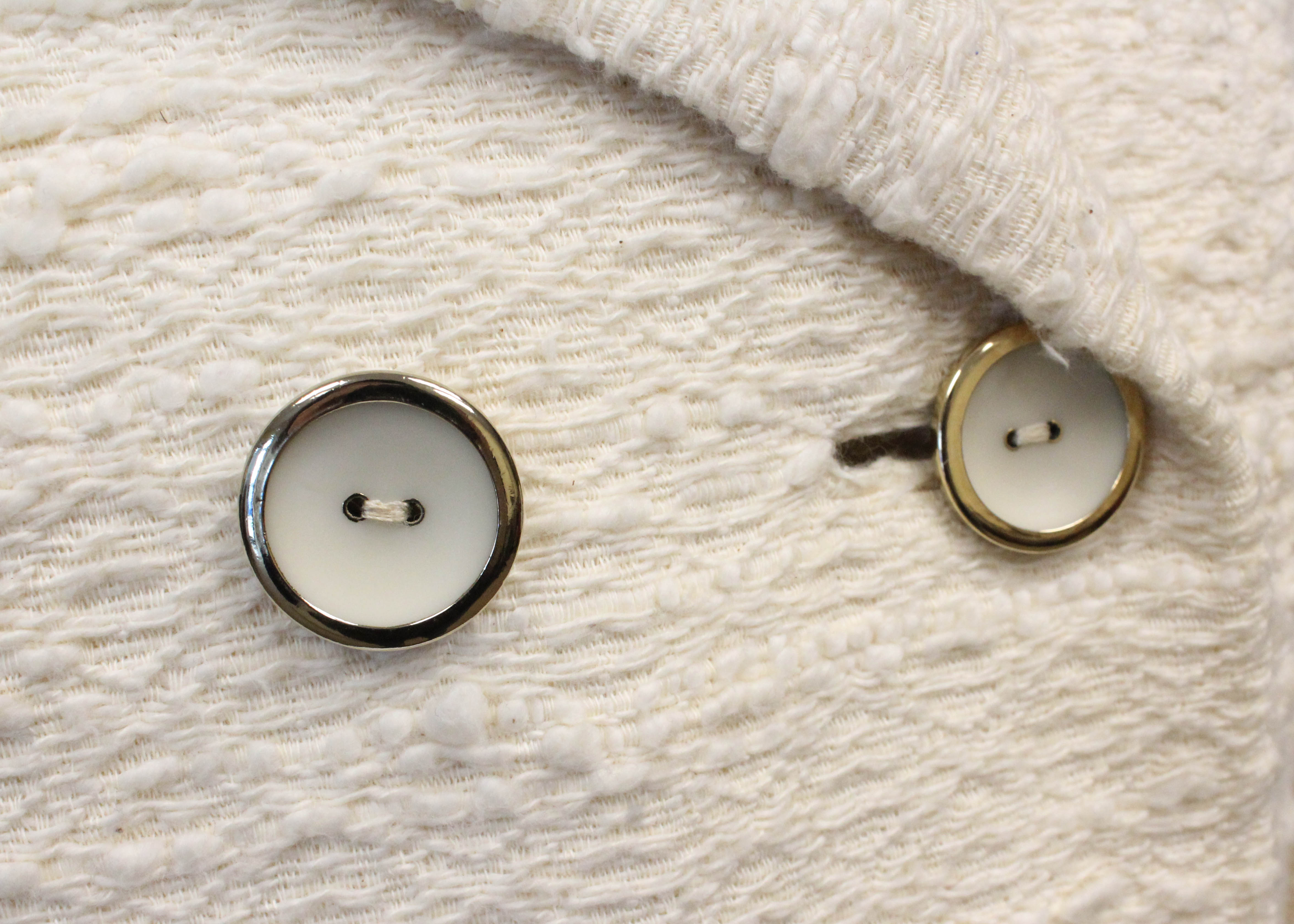 Vintage L.S. Ayres Cream Boucle Double Breasted Coat