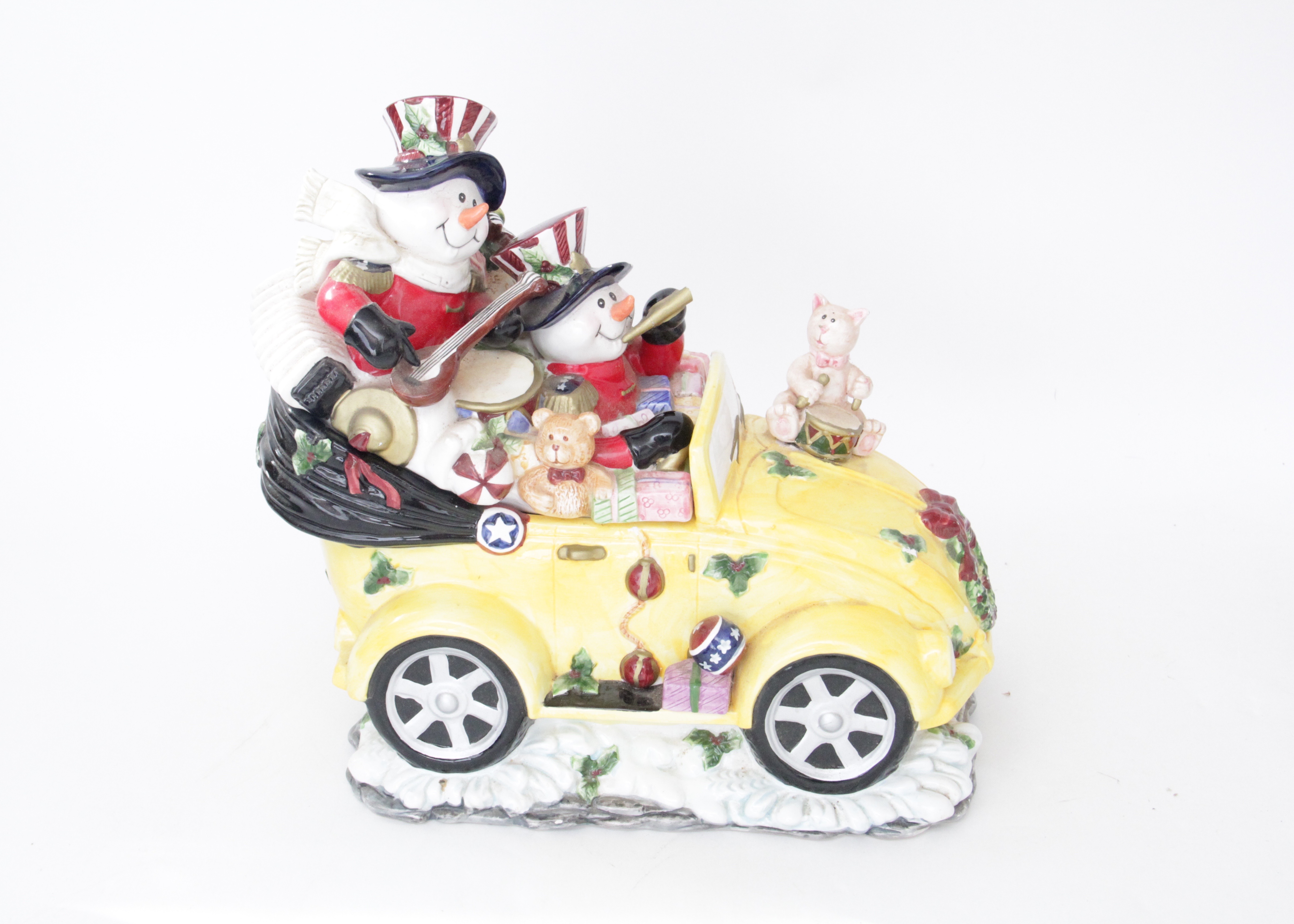 Pair of Vintage Snowmen Buggy Cookie Jars