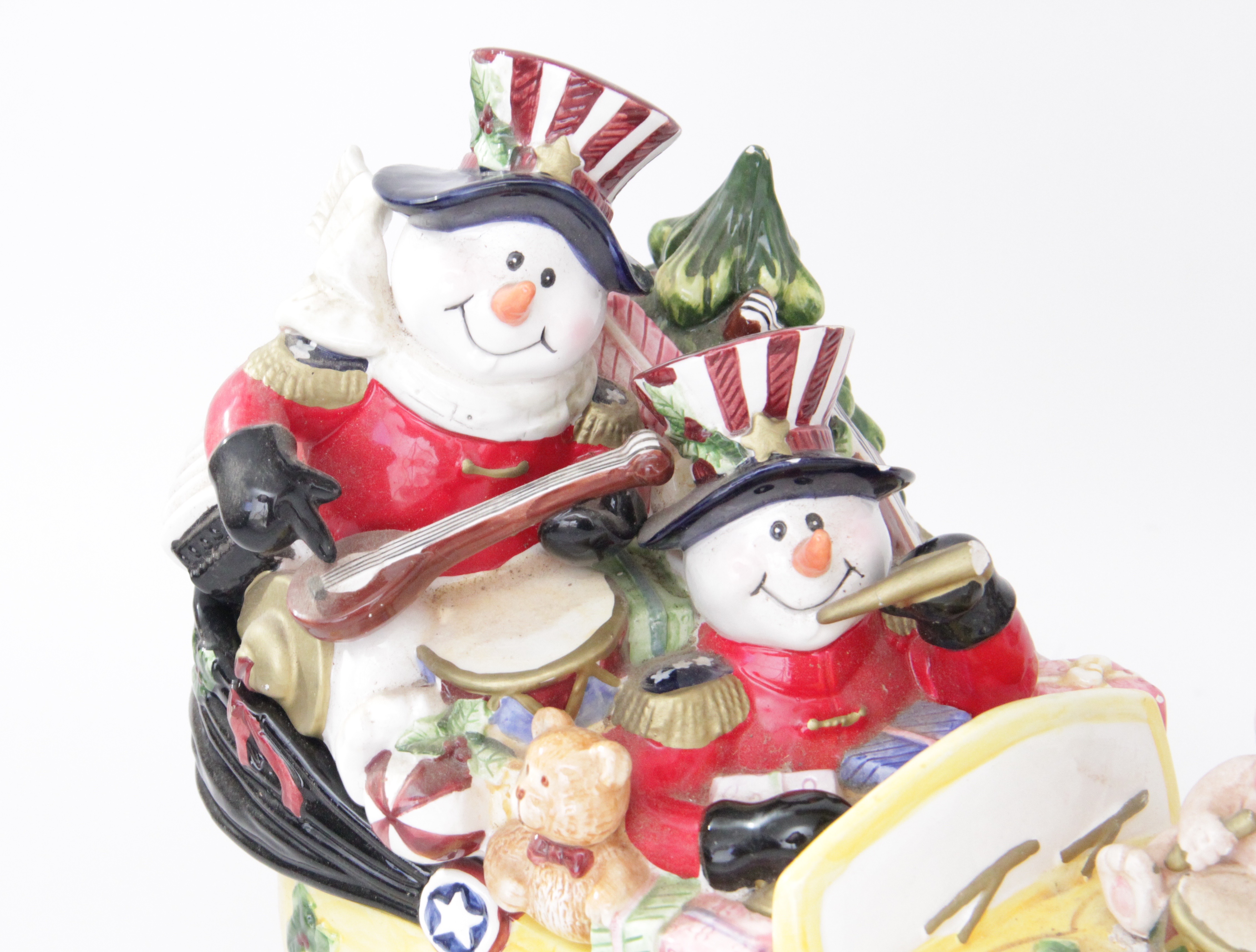 Pair of Vintage Snowmen Buggy Cookie Jars