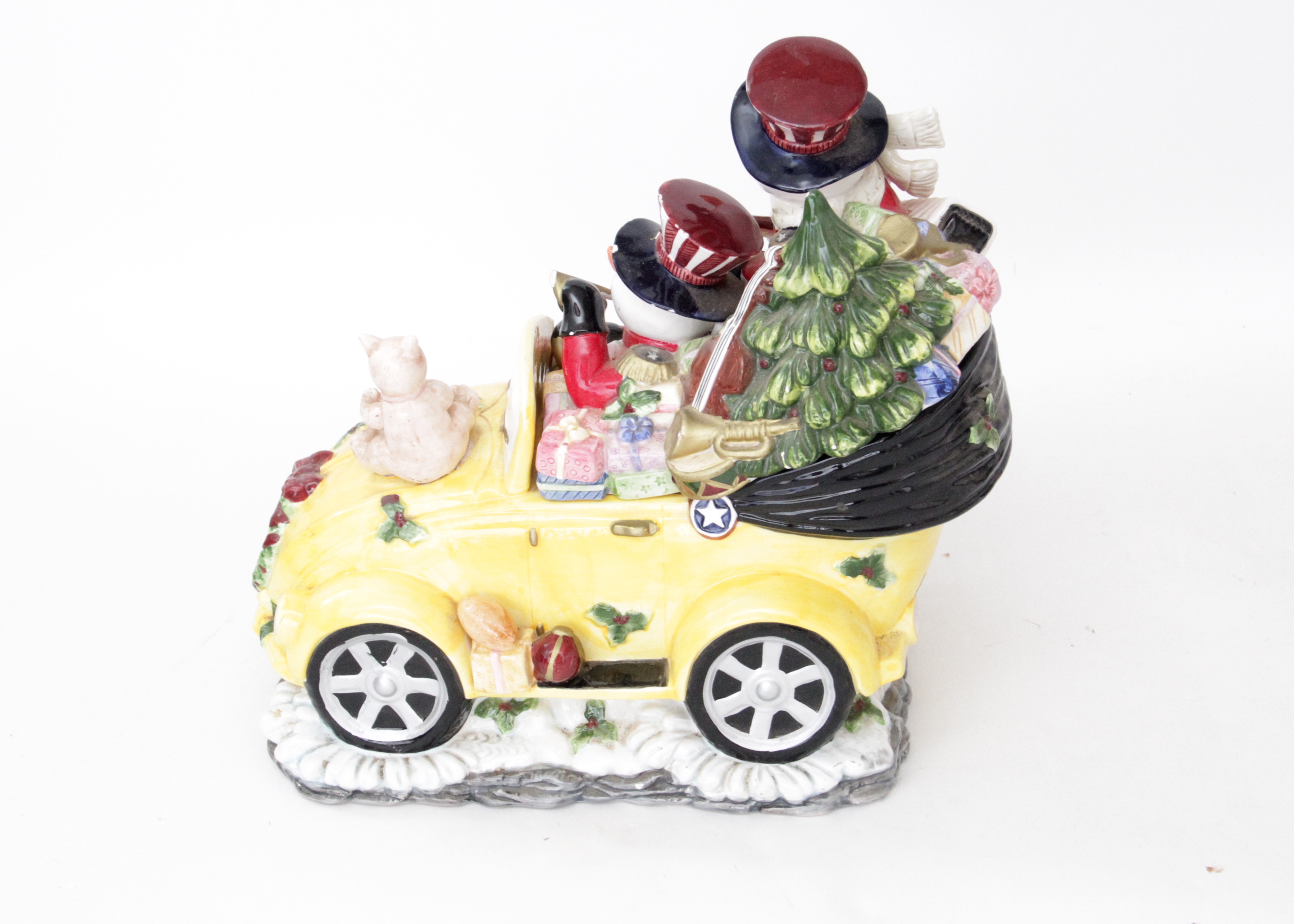 Pair of Vintage Snowmen Buggy Cookie Jars