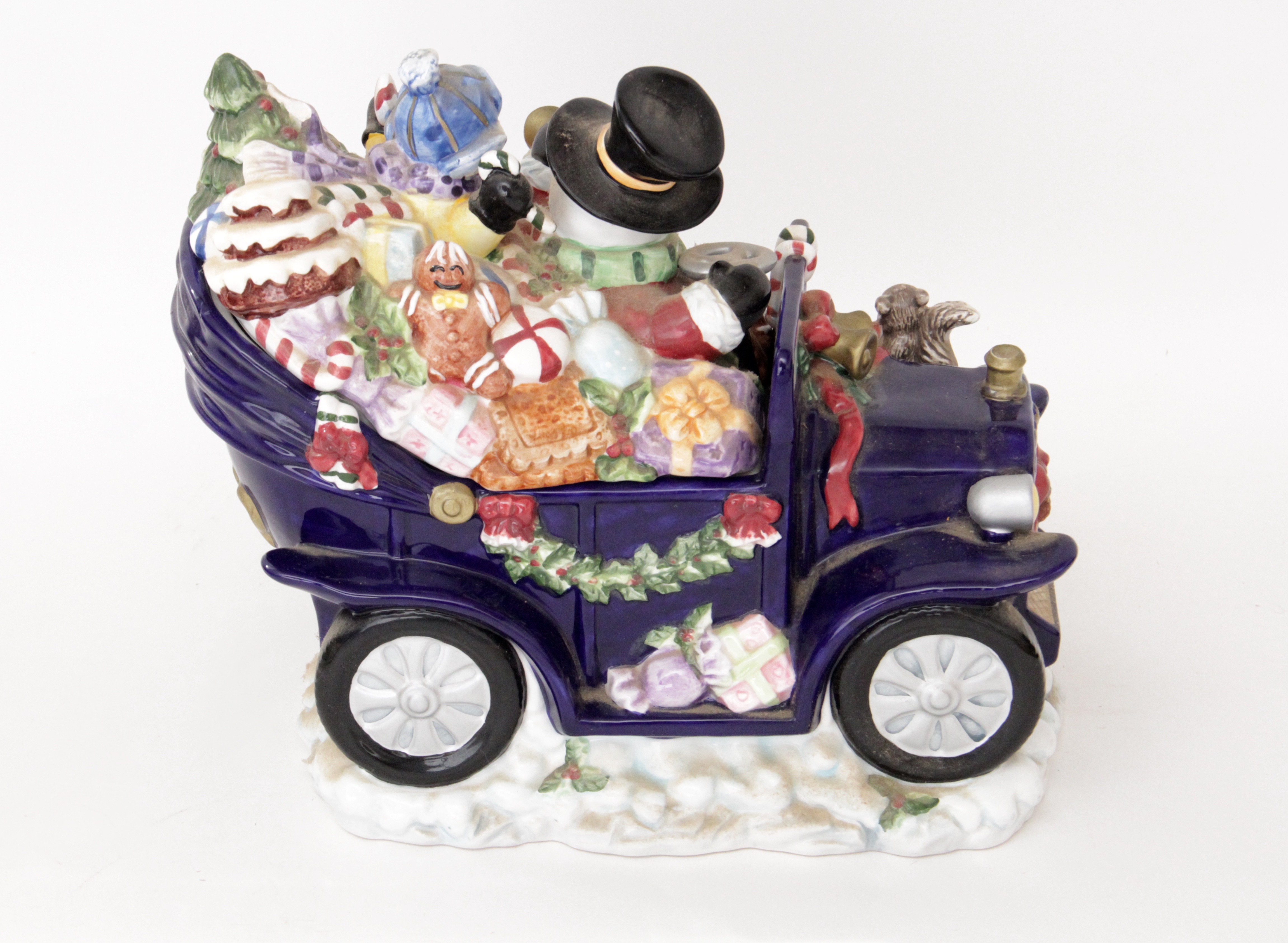 Pair of Vintage Snowmen Buggy Cookie Jars