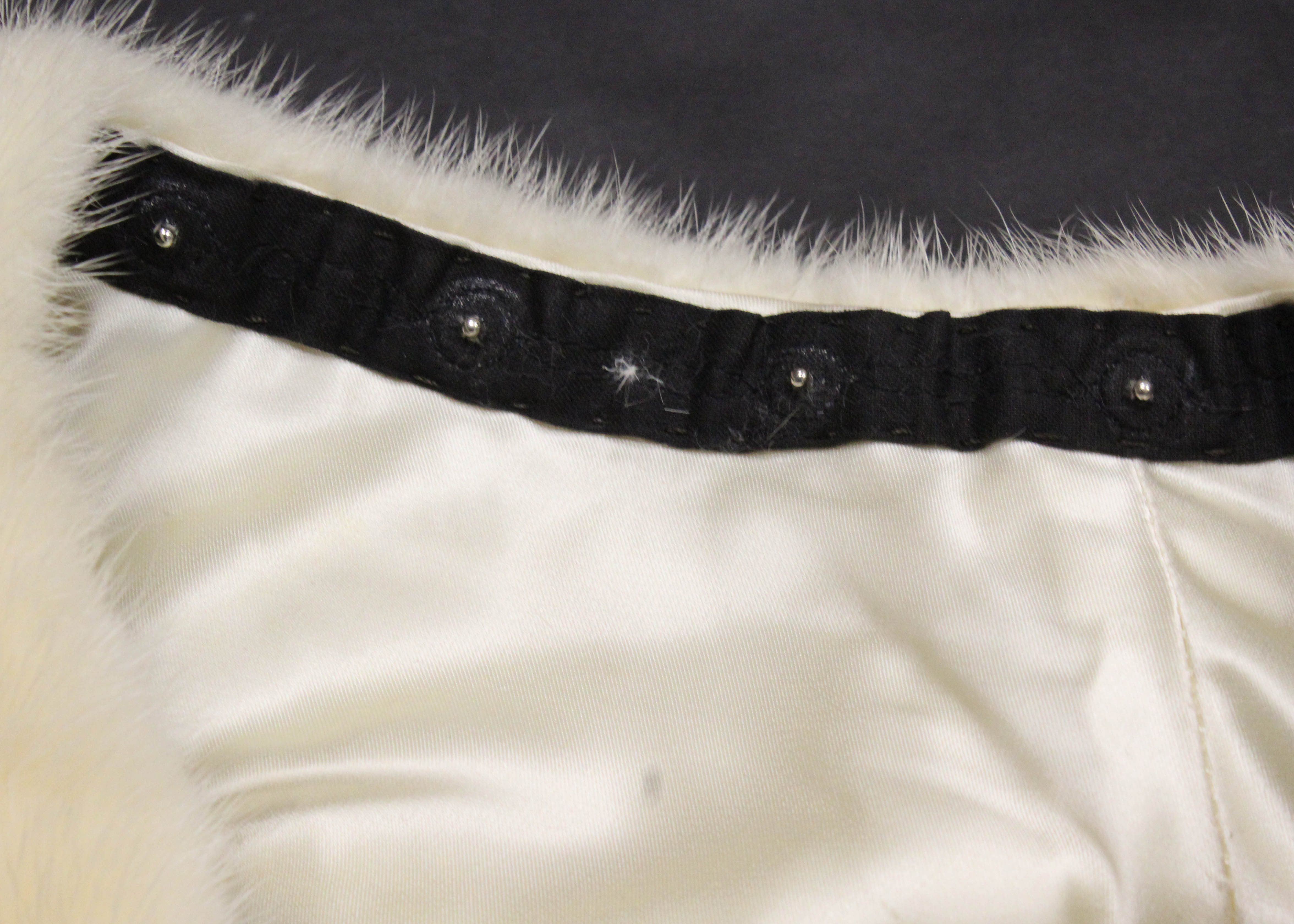 Two Cream Mink Fur Collars