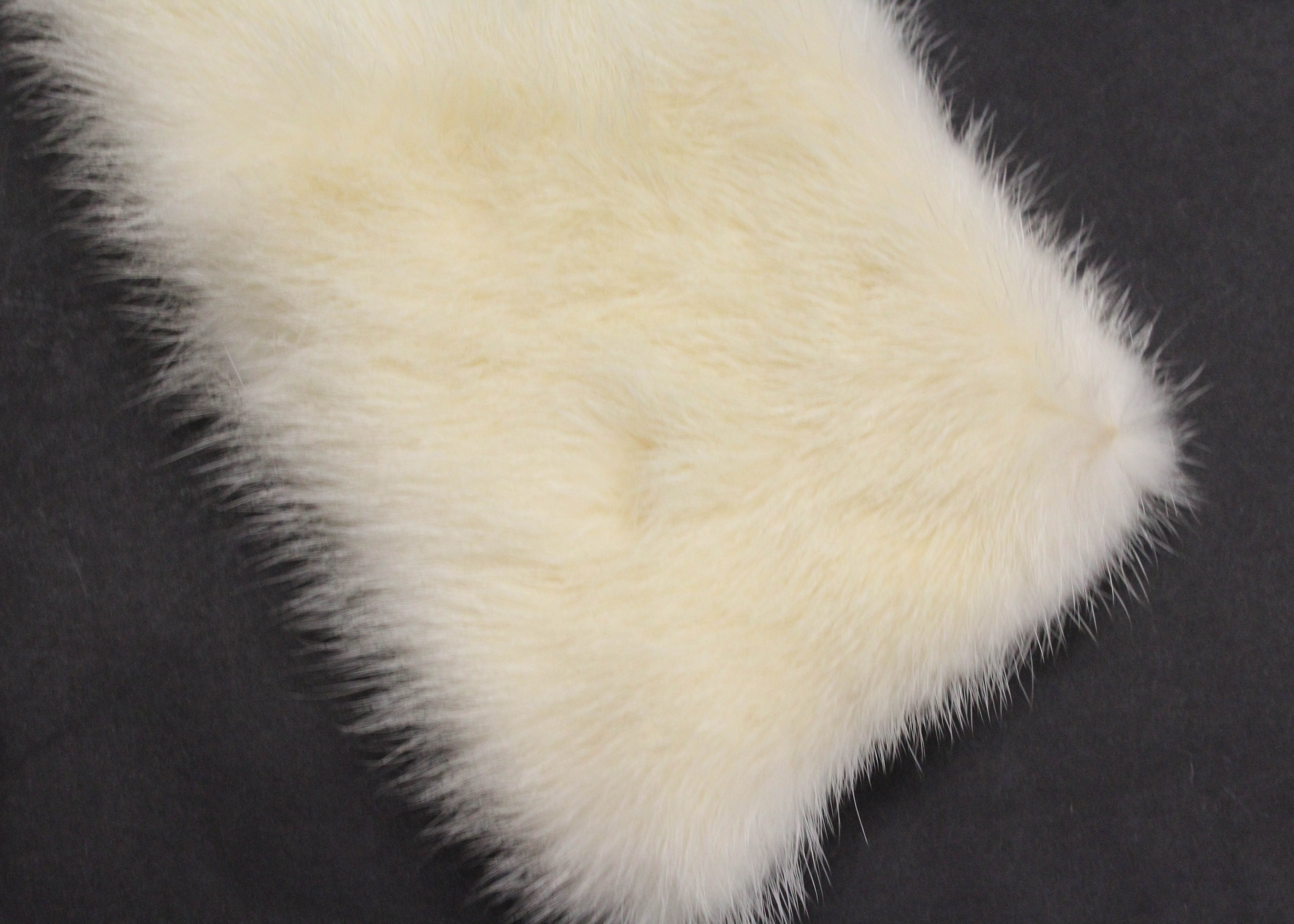 Two Cream Mink Fur Collars