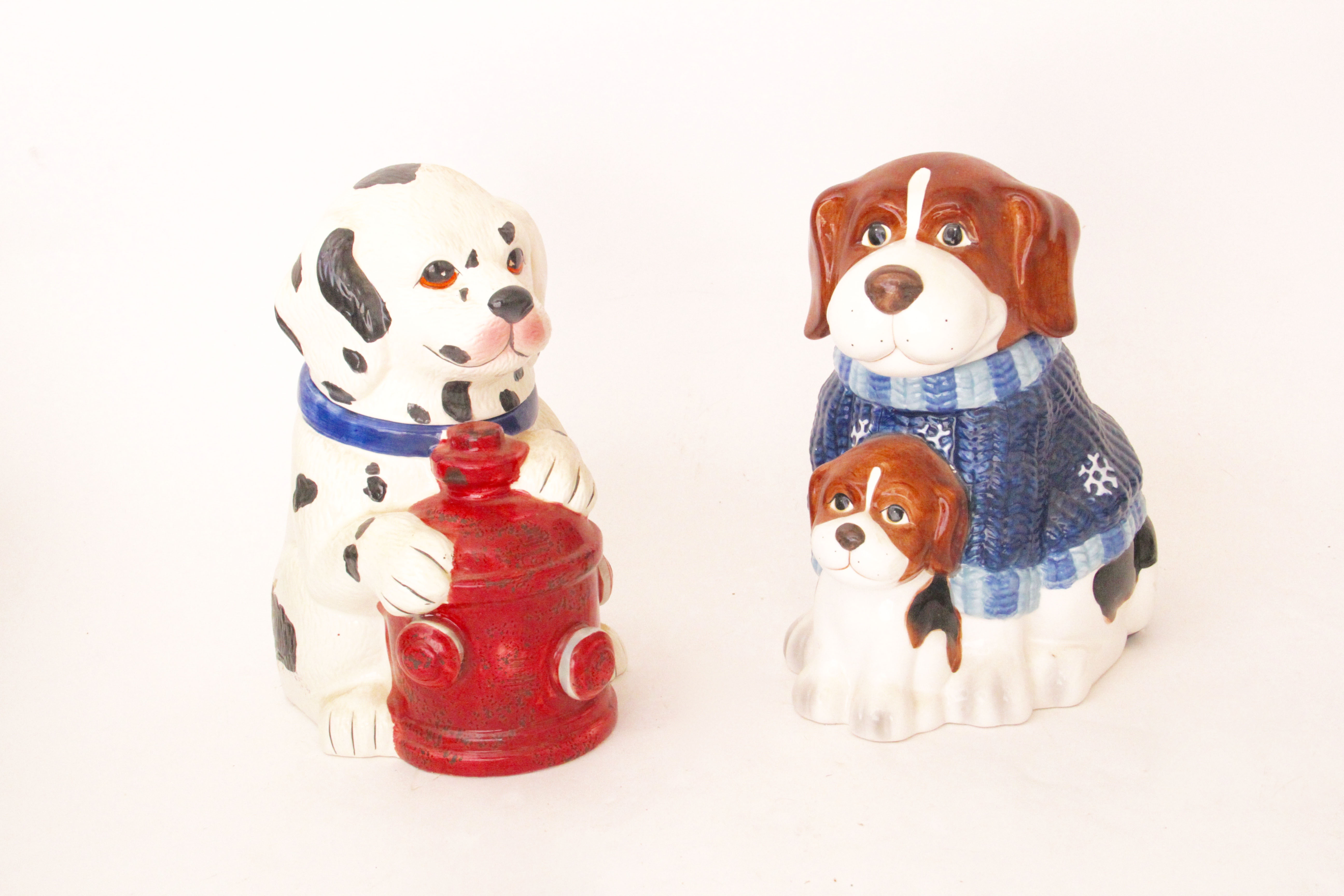 Vintage Pair of Puppy Dog Cookie Jars