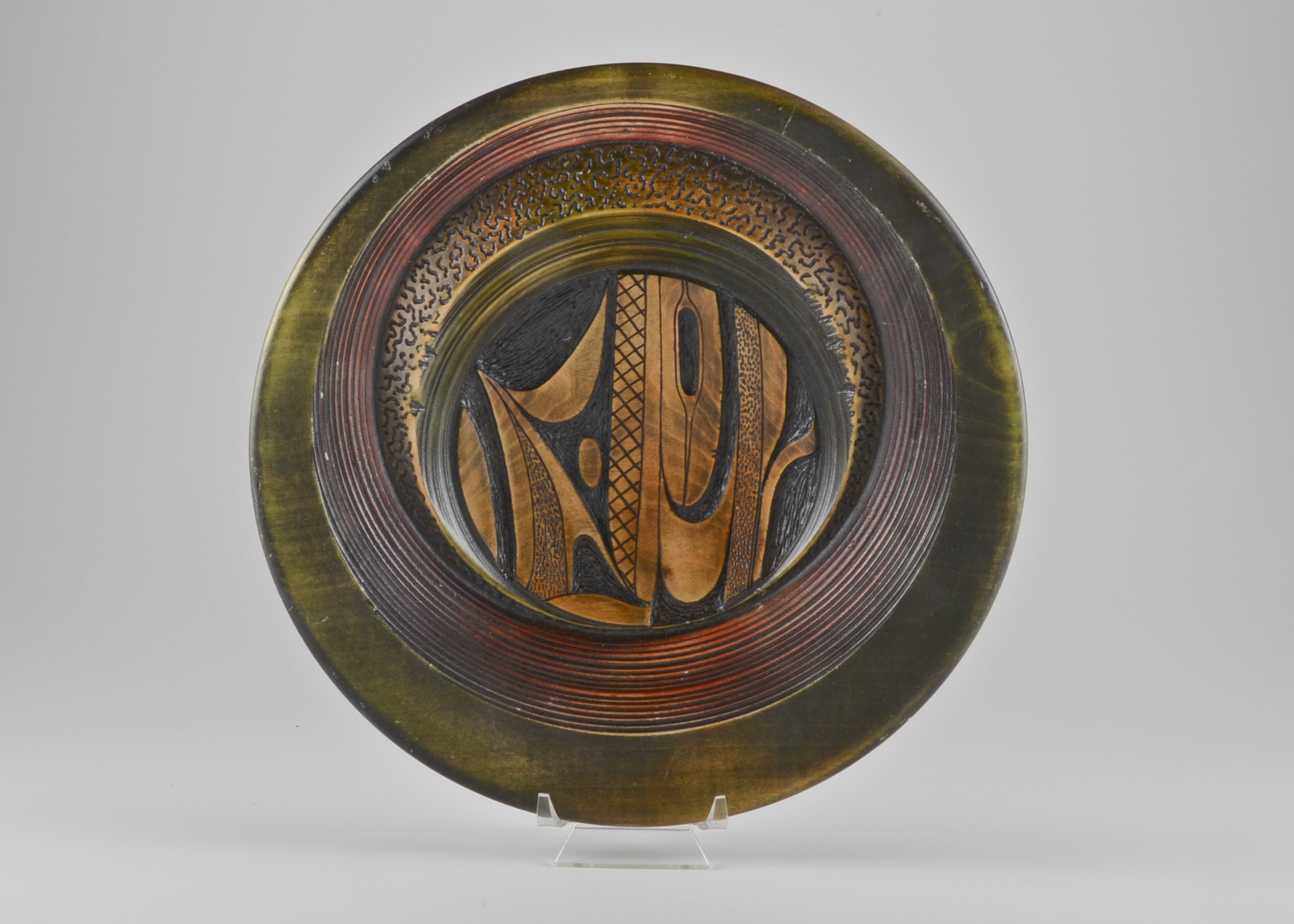 Artisan Carved Wood Bowl, Signed Douglas J Fisher