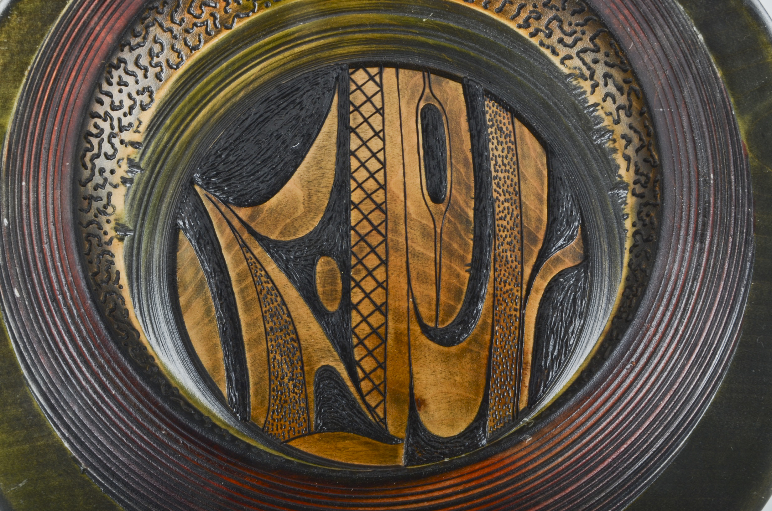 Artisan Carved Wood Bowl, Signed Douglas J Fisher