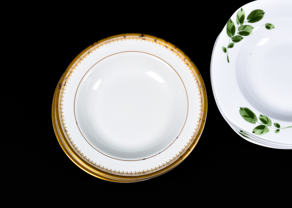 White Corning Bowls with Assorted Others