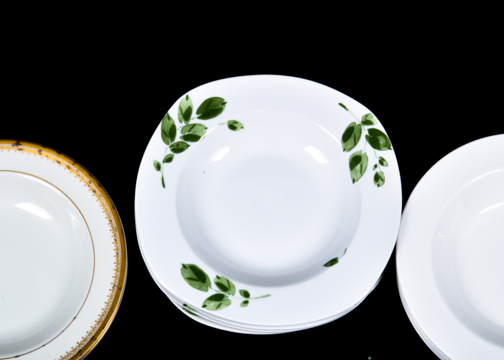 White Corning Bowls with Assorted Others