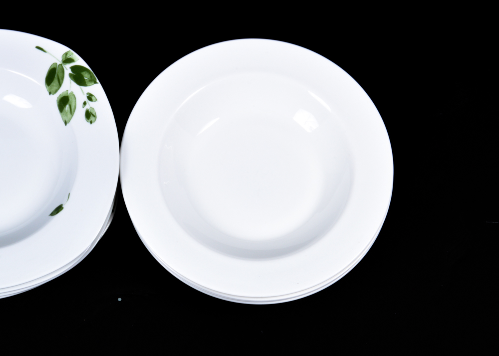 White Corning Bowls with Assorted Others