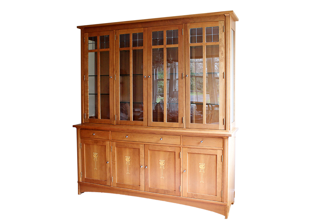 Harvey Ellis Four-Door Buffet by Stickley with China Cabinet Top